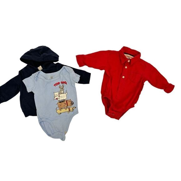 ￼ Oshkosh  Onesies  full zip jacket   Top dog onesie  6-9 months - Picture 1 of 5